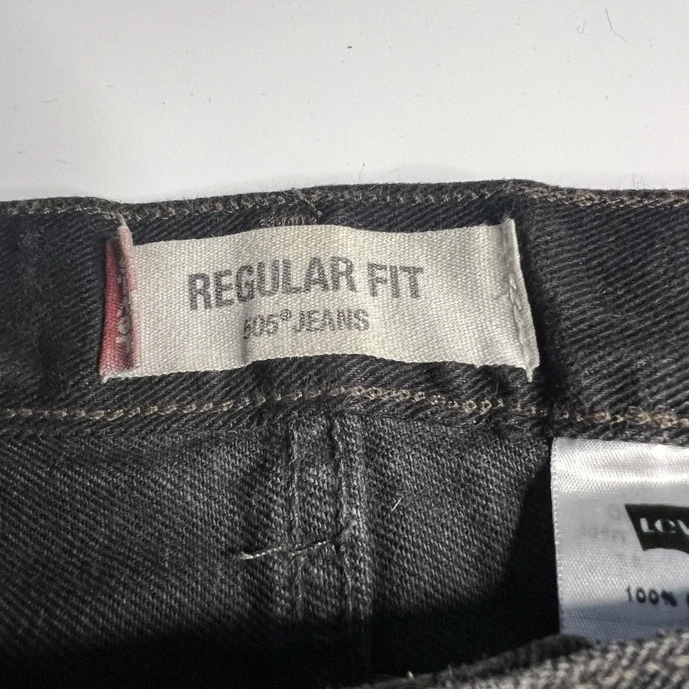 Vtg Y2K Levis Jeans 505 38X34 Men Black Skater‎ Grunge Work Faded